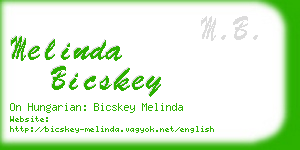 melinda bicskey business card